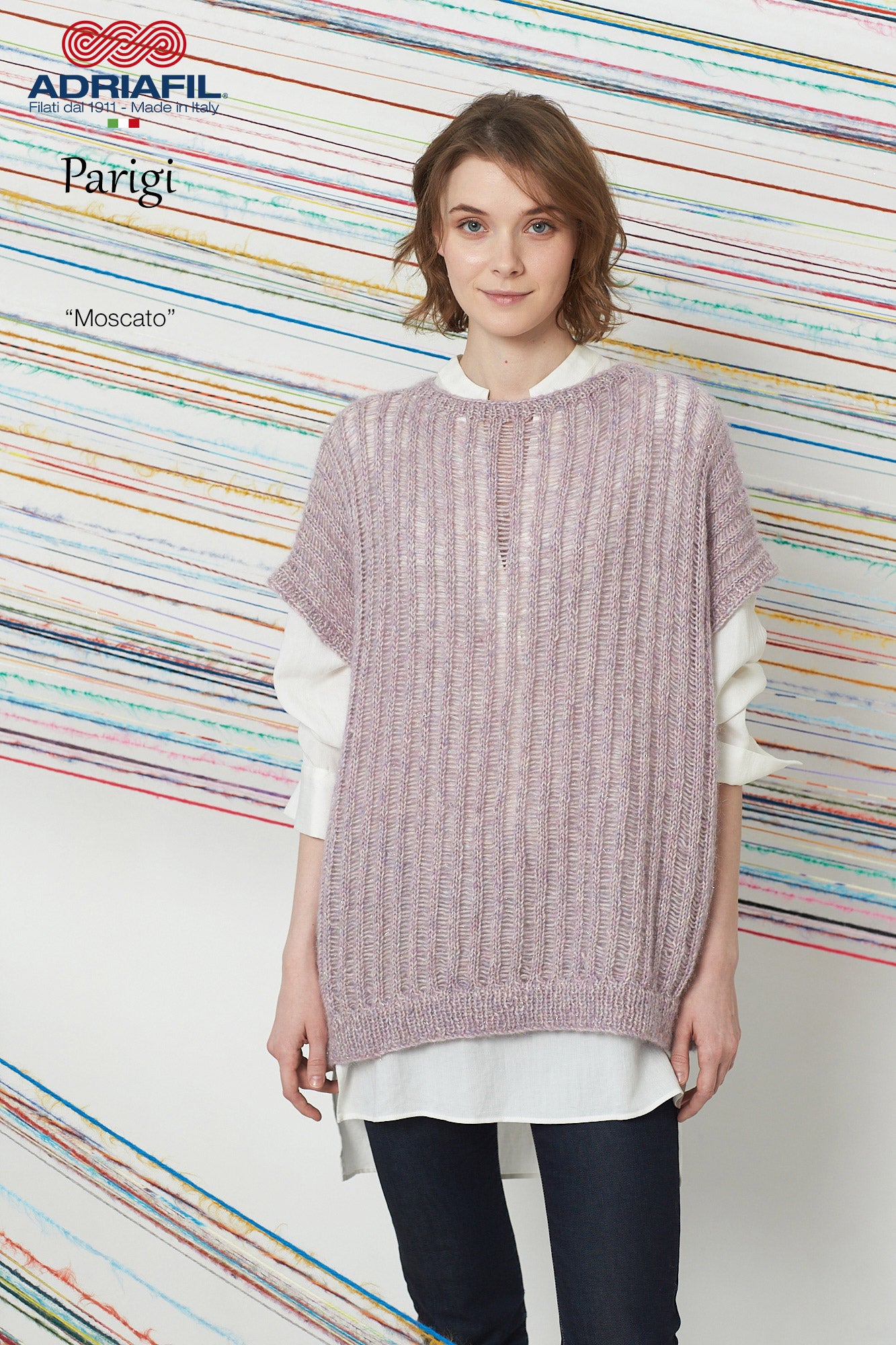 PARIGI ADRIAFIL Mix di fibre naturali dal leggero tocco lurex 54% cotone, 19% alpaca, 19% lana merino extrafine, 7% viscosa e 1% poliestere, un mix di fibre naturali e pregiate.