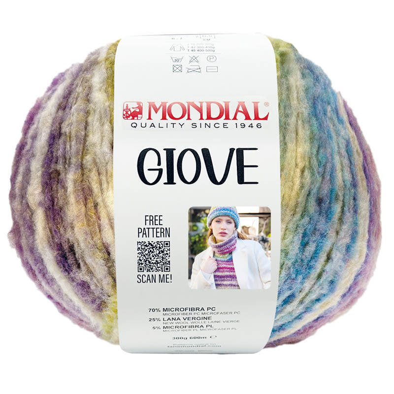 GIOVE MONDIAL 300 g - 600 m composizione bilanciata (70% microfibra PC – 25% lana – 5% microfibra PL) si lavora con ferri 6/7