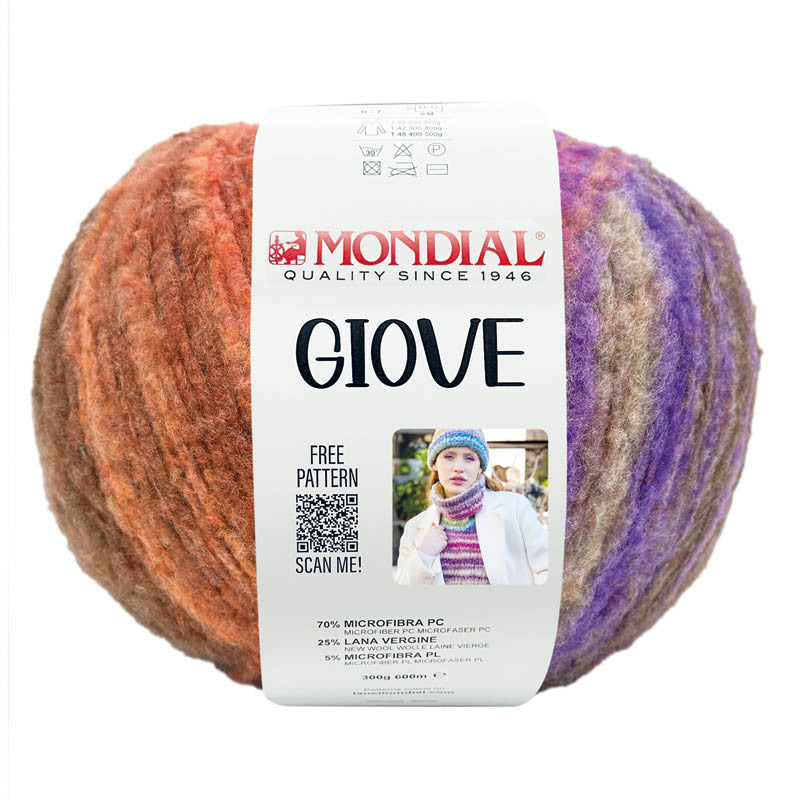 GIOVE MONDIAL 300 g - 600 m composizione bilanciata (70% microfibra PC – 25% lana – 5% microfibra PL) si lavora con ferri 6/7
