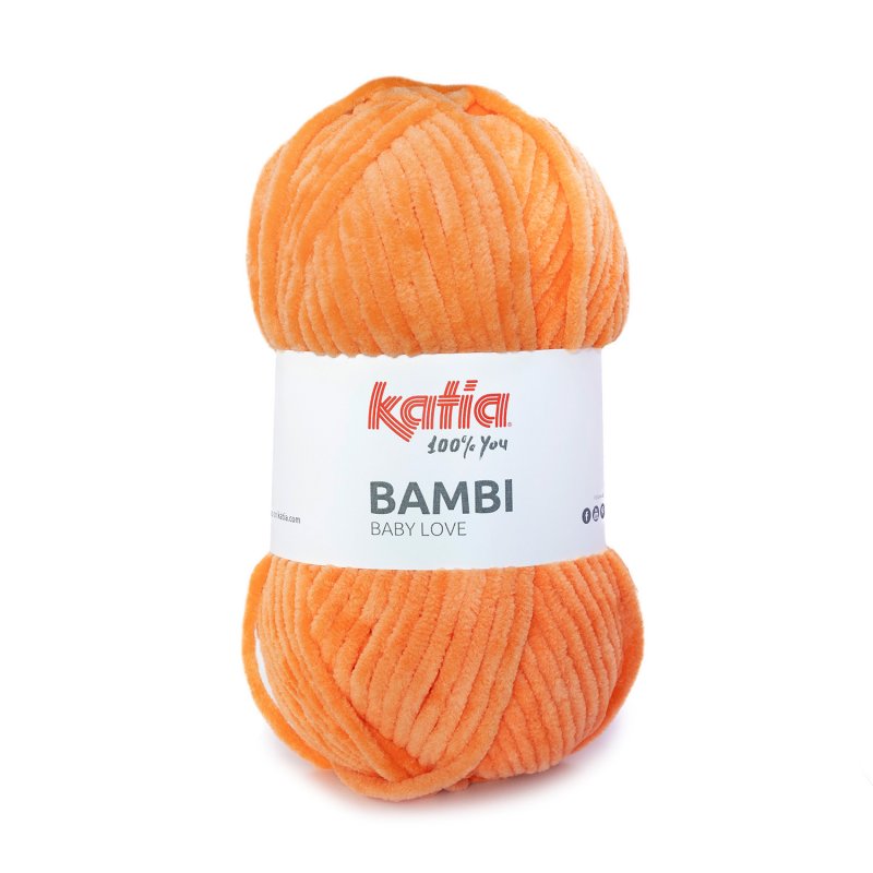 BAMBI MORBIDA CINIGLIA KATIA GOMITOLO DA 100 GR PER 120 METRI SI LAVORA CON FERRI UNCINETTO 6