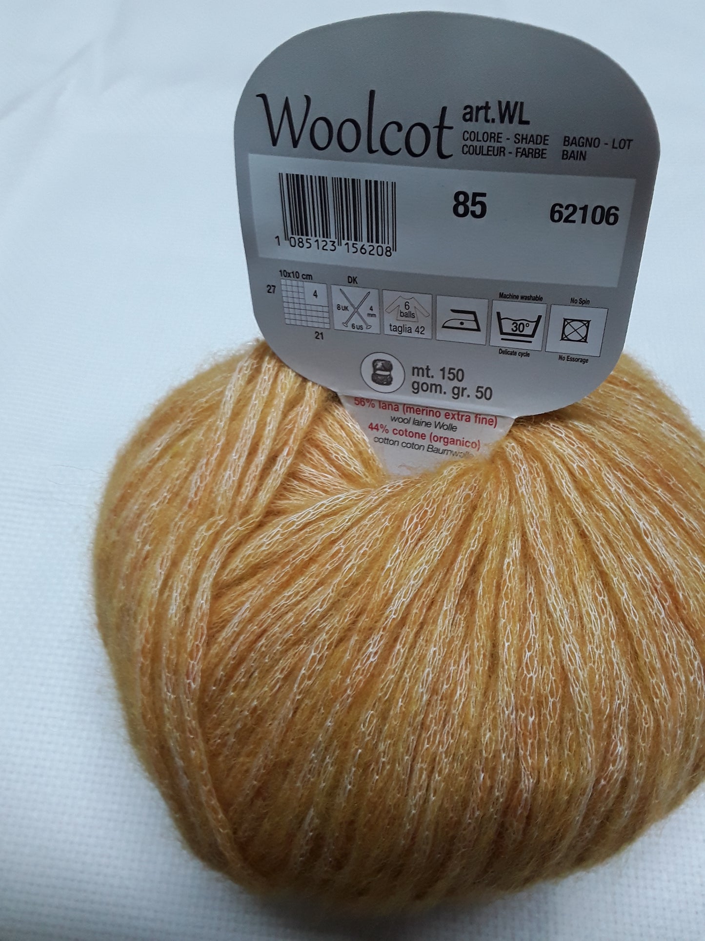 Woolcot Adriafil 50 grammi metri 150 lana merino extrafine 56% e 46% cotone organico si lavora con ferri /uncinetto 4