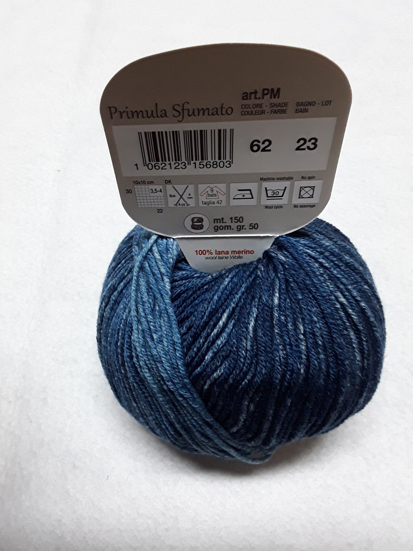 PRIMULA ADRIAFIL 50 GR METRI 150 100% lana (merino extra fine) Ferri: 4mm