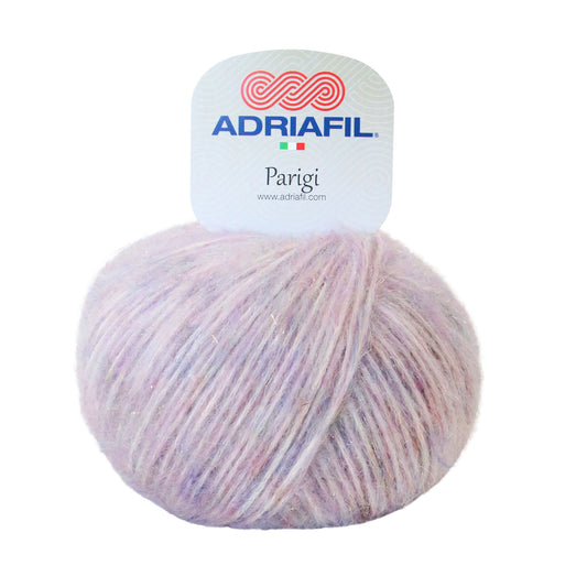 PARIGI ADRIAFIL Mix di fibre naturali dal leggero tocco lurex 54% cotone, 19% alpaca, 19% lana merino extrafine, 7% viscosa e 1% poliestere, un mix di fibre naturali e pregiate.