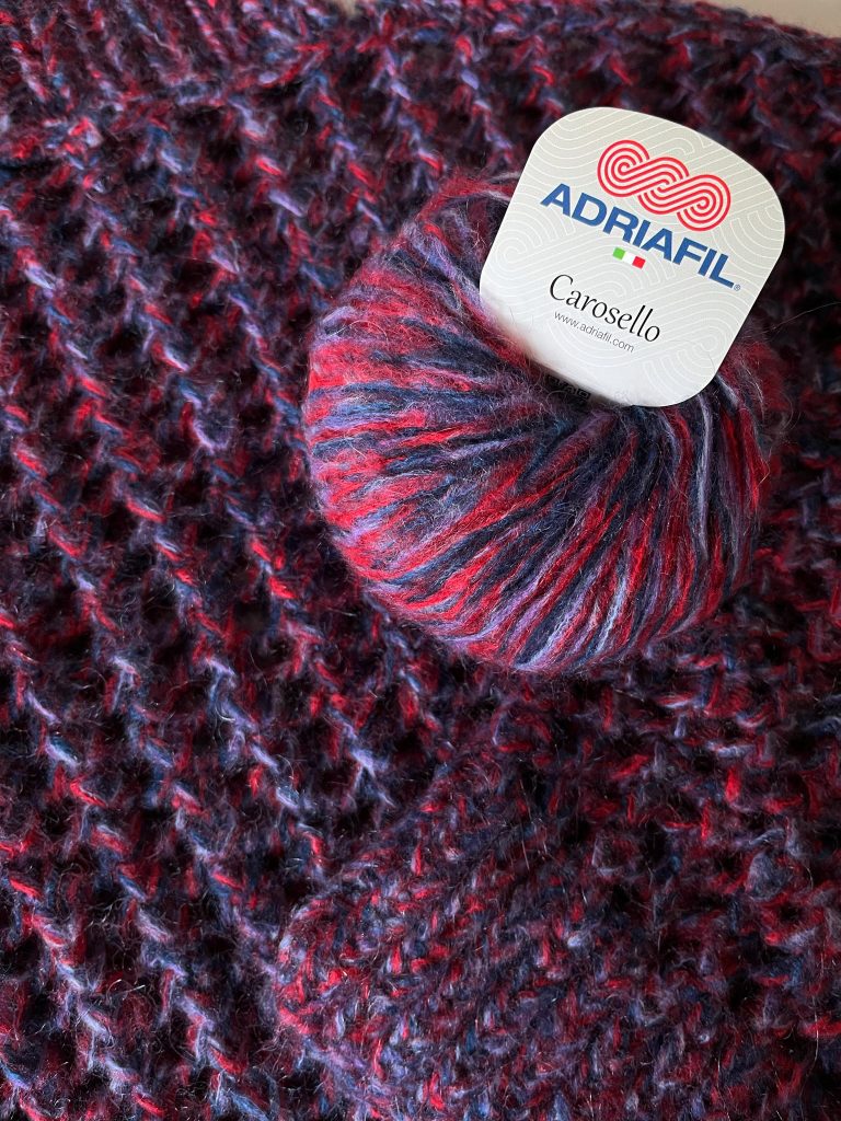 Carosello Adriafil 50 gr per 75 metri 40% acrilico 30% kid mohair 30% poliammide si lavora con ferri 8