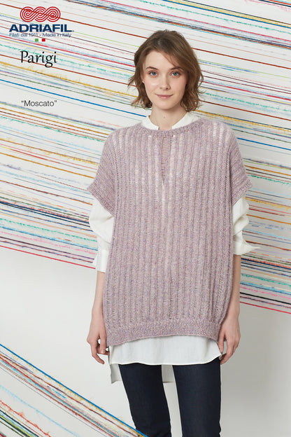PARIGI ADRIAFIL Mix di fibre naturali dal leggero tocco lurex 54% cotone, 19% alpaca, 19% lana merino extrafine, 7% viscosa e 1% poliestere, un mix di fibre naturali e pregiate.