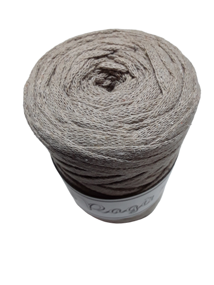 FETTUCCIA PIATTA DA 8 MM. RAGU' PER BORSE UNCINETTO GR.250 E METRI 70 80%COTONE RICICLATO E 20% POLIESTERE