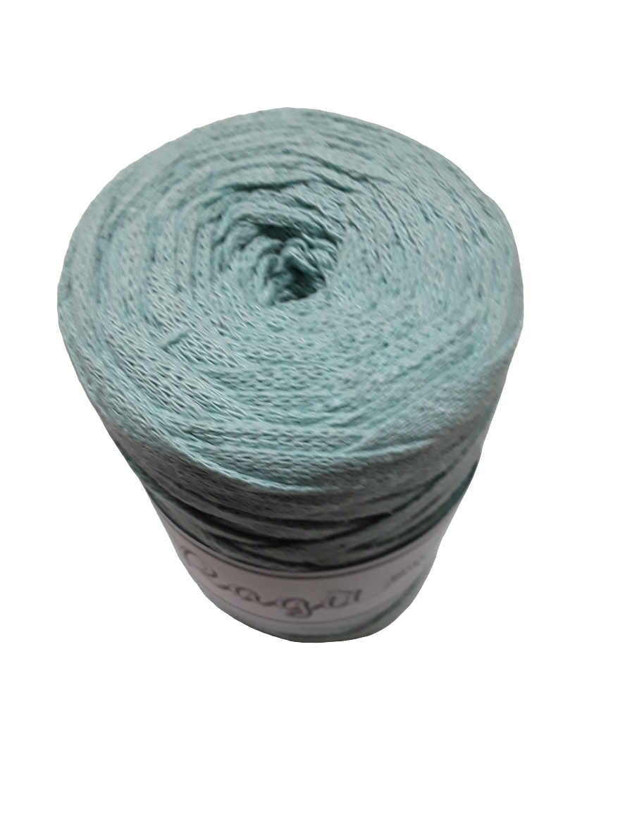 FETTUCCIA PIATTA DA 8 MM. RAGU' PER BORSE UNCINETTO GR.250 E METRI 70 80%COTONE RICICLATO E 20% POLIESTERE