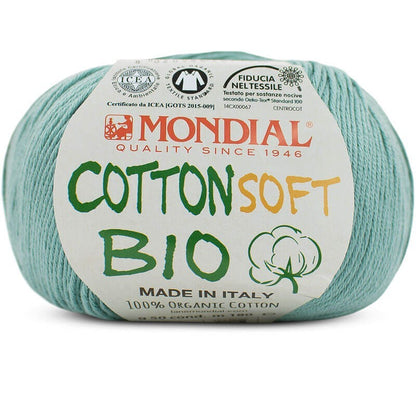 Filato Mondial Cotton Soft Bio – 100% Cotone Biologico Certificato (50g / 180m) | Gomitolo Estivo per Ferri e Uncinetto