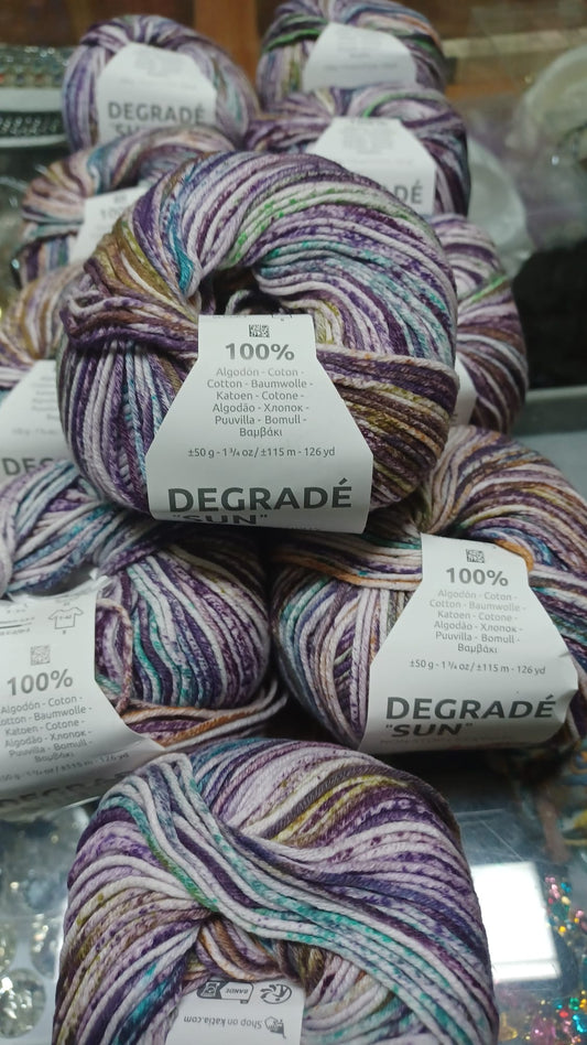 KIT 5 GOMITOLI  DI COTONE DEGRADE' SUN KATIA