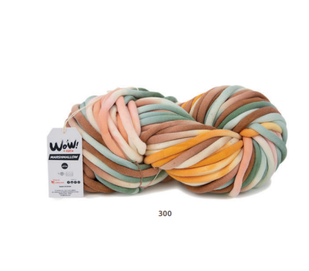 Marshmallow Katia Filato XXL tubolare multicolore WOW colore 300 - Rosa-Verde-Marrone