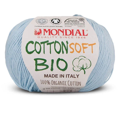 Filato Mondial Cotton Soft Bio – 100% Cotone Biologico Certificato (50g / 180m) | Gomitolo Estivo per Ferri e Uncinetto