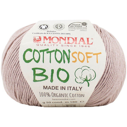 Filato Mondial Cotton Soft Bio – 100% Cotone Biologico Certificato (50g / 180m) | Gomitolo Estivo per Ferri e Uncinetto