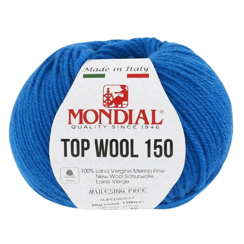 Filato Top Wool 150 Mondial – Gomitolo 100% Lana Vergine Irrestringibile
