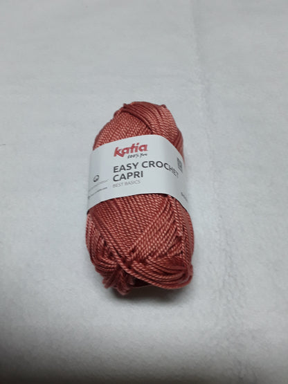 EASY CROCHET CAPRI KATIA 50 GR METRI 85 SI LAVORA CON UNCINETTO 4,5/5 E FERRI 4 /4,5