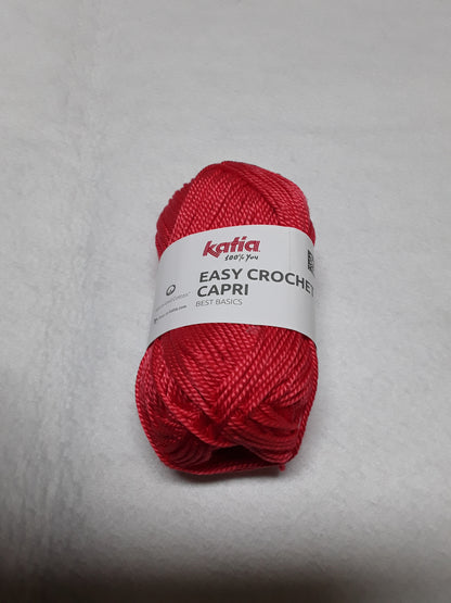 EASY CROCHET CAPRI KATIA 50 GR METRI 85 SI LAVORA CON UNCINETTO 4,5/5 E FERRI 4 /4,5