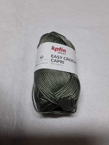EASY CROCHET CAPRI KATIA 50 GR METRI 85 SI LAVORA CON UNCINETTO 4,5/5 E FERRI 4 /4,5
