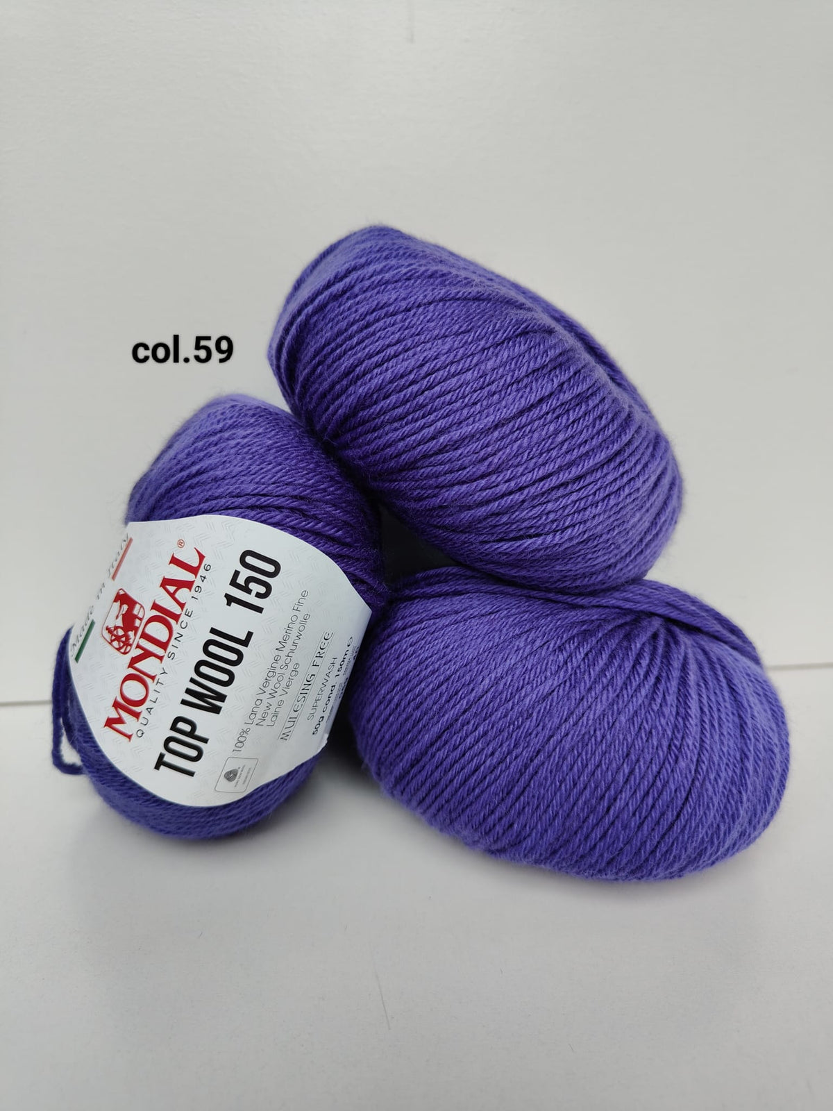 Filato Top Wool 150 Mondial – Gomitolo 100% Lana Vergine Irrestringibile