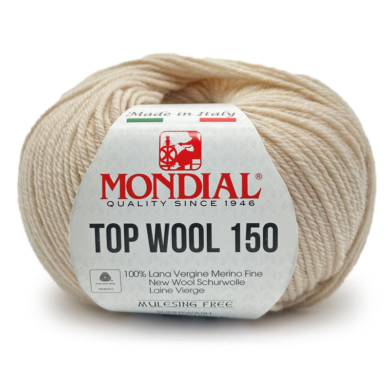 Filato Top Wool 150 Mondial – Gomitolo 100% Lana Vergine Irrestringibile
