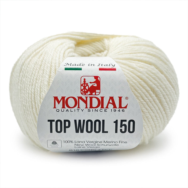 Filato Top Wool 150 Mondial – Gomitolo 100% Lana Vergine Irrestringibile