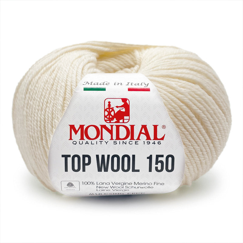 Filato Top Wool 150 Mondial – Gomitolo 100% Lana Vergine Irrestringibile