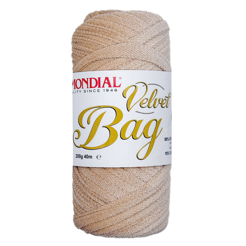 Filato Velvet Bag Lane Mondial - Fettuccia Tubolare in Velluto per Borse all'Uncinetto (200g)