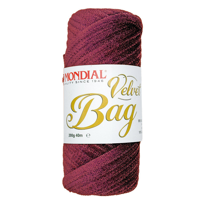 Filato Velvet Bag Lane Mondial - Fettuccia Tubolare in Velluto per Borse all'Uncinetto (200g)
