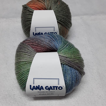 LANA GATTO GOMITOLO da 50 gr.  CALICO'  lana merino 50% +