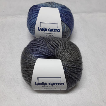 LANA GATTO GOMITOLO da 50 gr.  CALICO'  lana merino 50% +