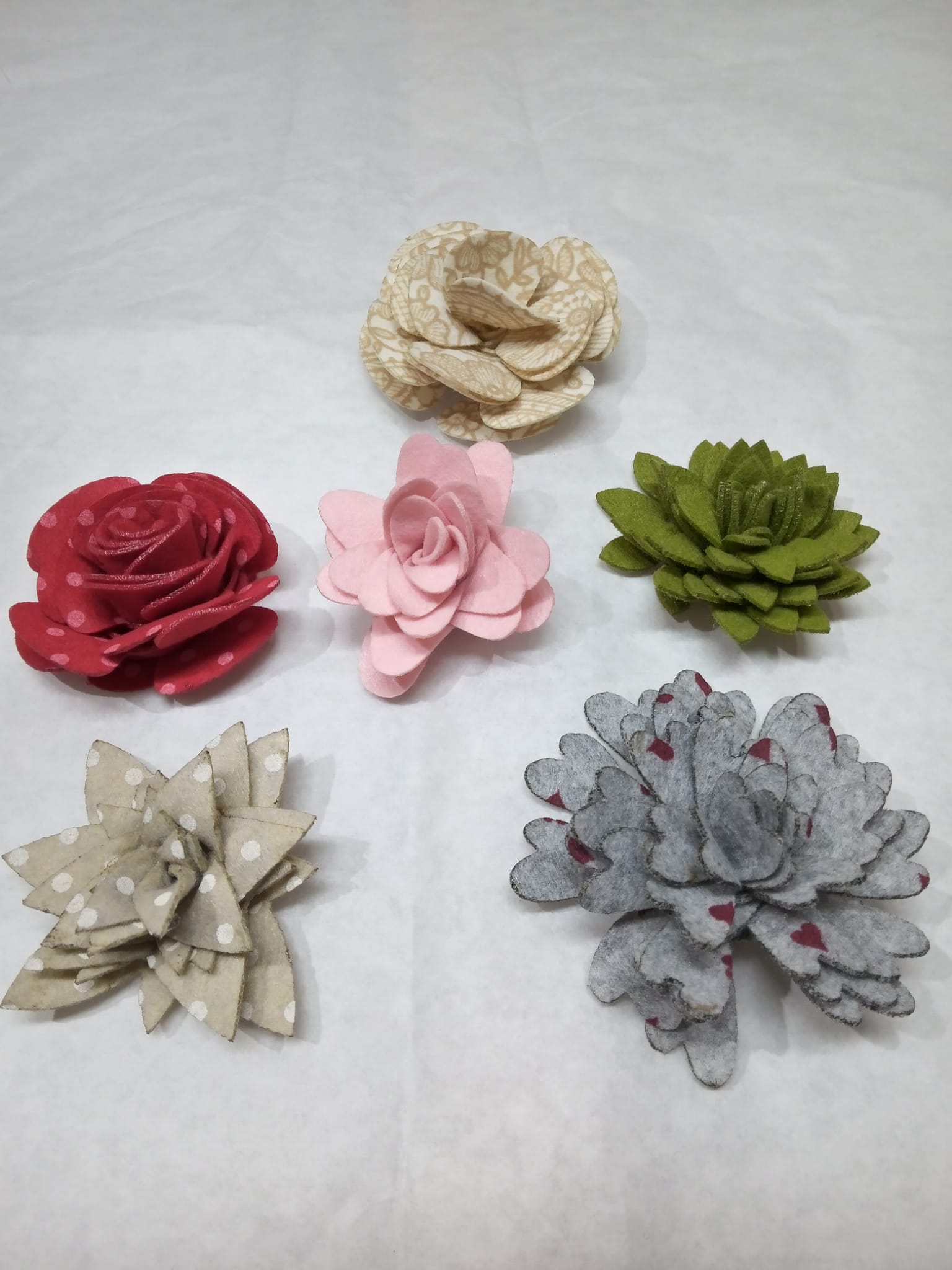 Kit 6 fiori in pannolenci